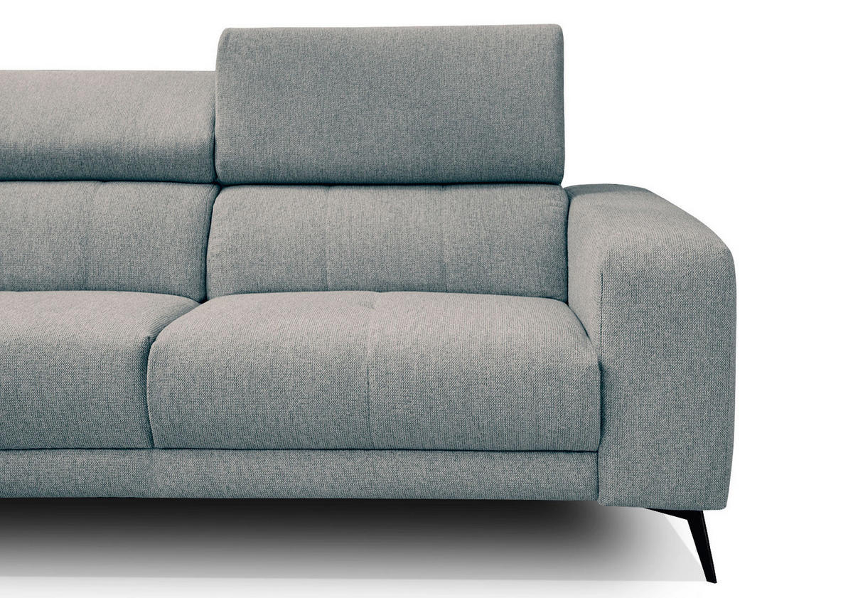 ECKSOFA MORELLO 5-Sitzer, mintgrün - Schwarz/Mintgrün, Holzwerkstoff/Textil (158/269cm) - Courtois Laville