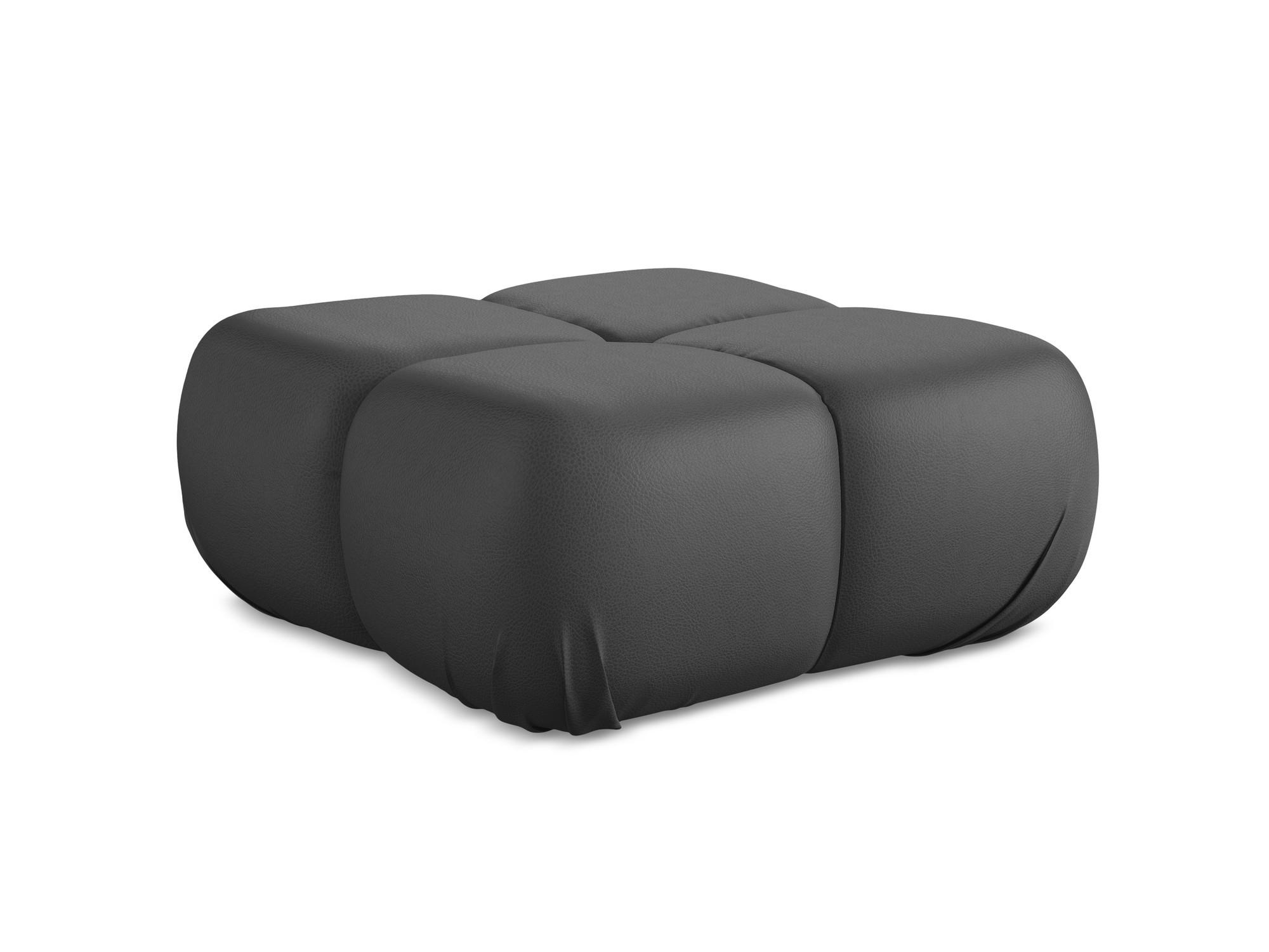POUF Kunstleder Grau - Beige/Schwarz, Leder/Kunststoff (95/41/95cm) - Makamii