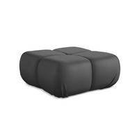 POUF Kunstleder Grau - Beige/Schwarz, Leder/Kunststoff (95/41/95cm) - Makamii