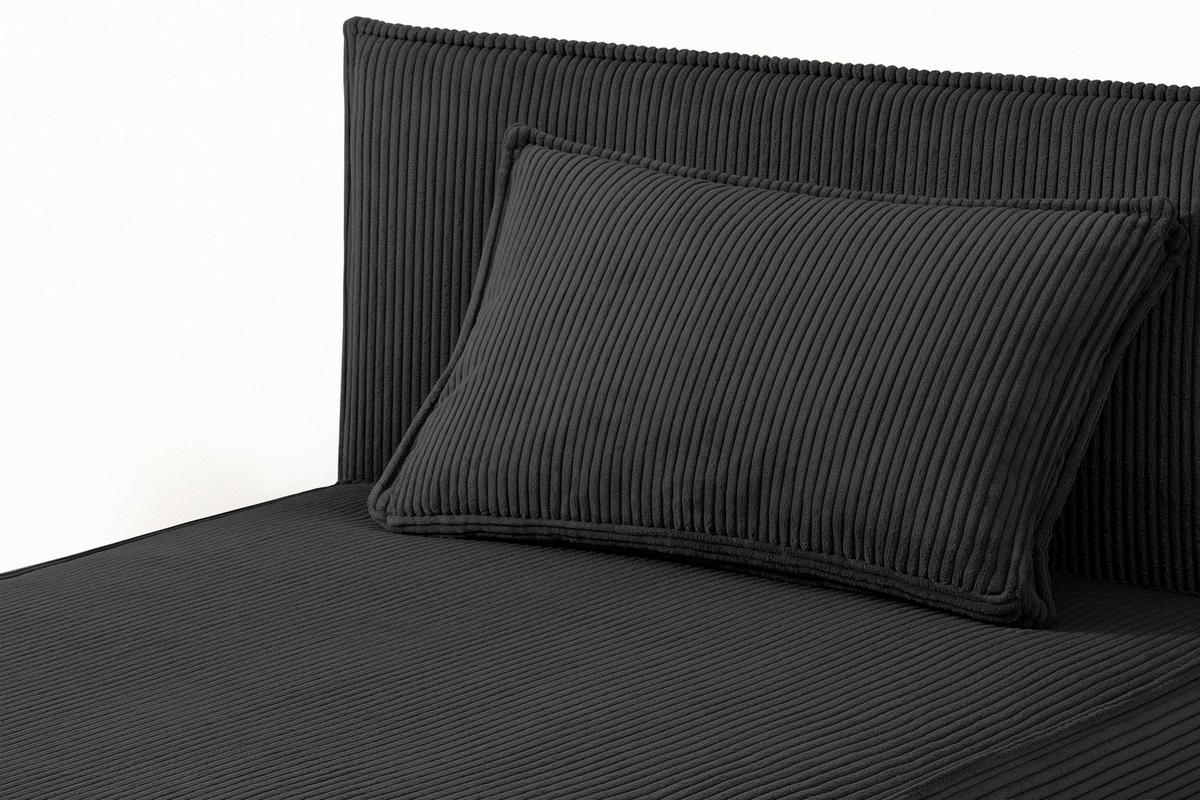 BOXSPRINGBETT ROTI Einzelbett, dunkelgrau - Dunkelgrau/Schwarz, Holz/Holzwerkstoff (100/200cm) - KONSIMO®