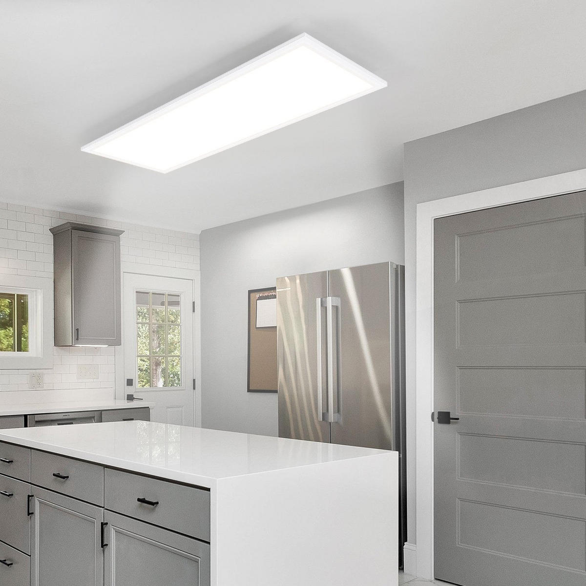 LED DECKENLEUCHTE Flores 80/30/1 - Weiß, Metall (80/30/1cm) - Nettlife