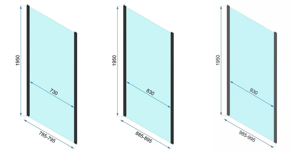 DUSCHKABINE Rea Rapid Slide Wandmontage 110x100 - Schwarz, Glas (110/100/195cm) - REA