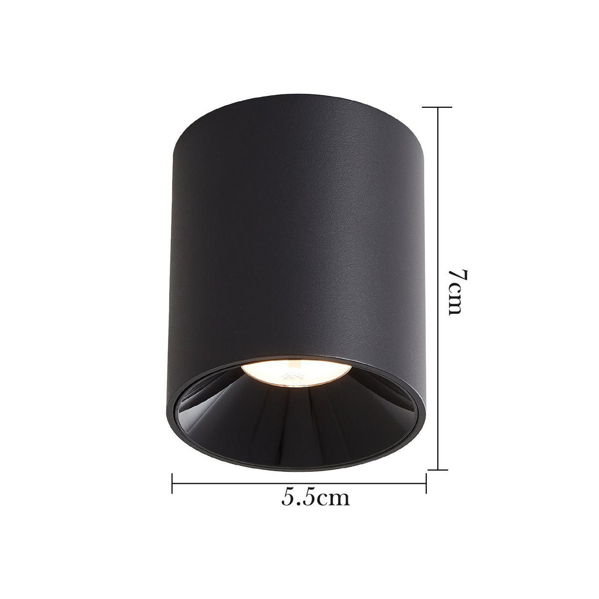 LED-SPOTLEUCHTE Kraft 6/6/7 cm - Schwarz, Metall (5.5cm) - Nettlife