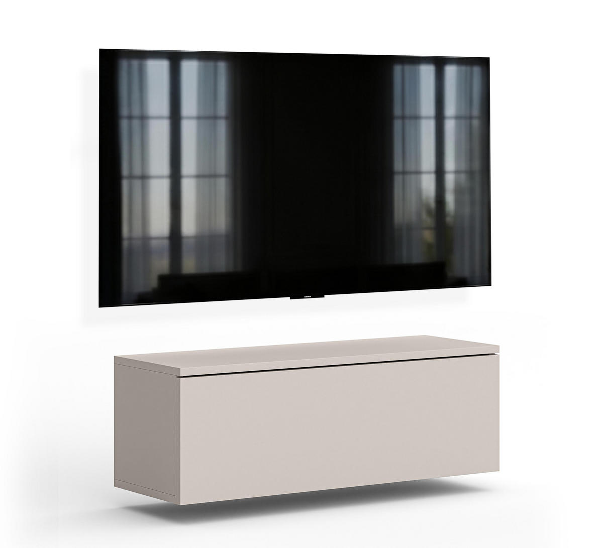 LOWBOARD Barvo 100 Beige Kaschmir 100/34/32 cm – hängendes TV-Board - Beige, Holzwerkstoff (100/34/32cm) - AX Living