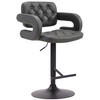 BARHOCKER Dubai, Gestell schwarz, Kunstleder Grau - Schwarz/Grau, Kunststoff/Textil (52/100/55cm) - TPFLiving