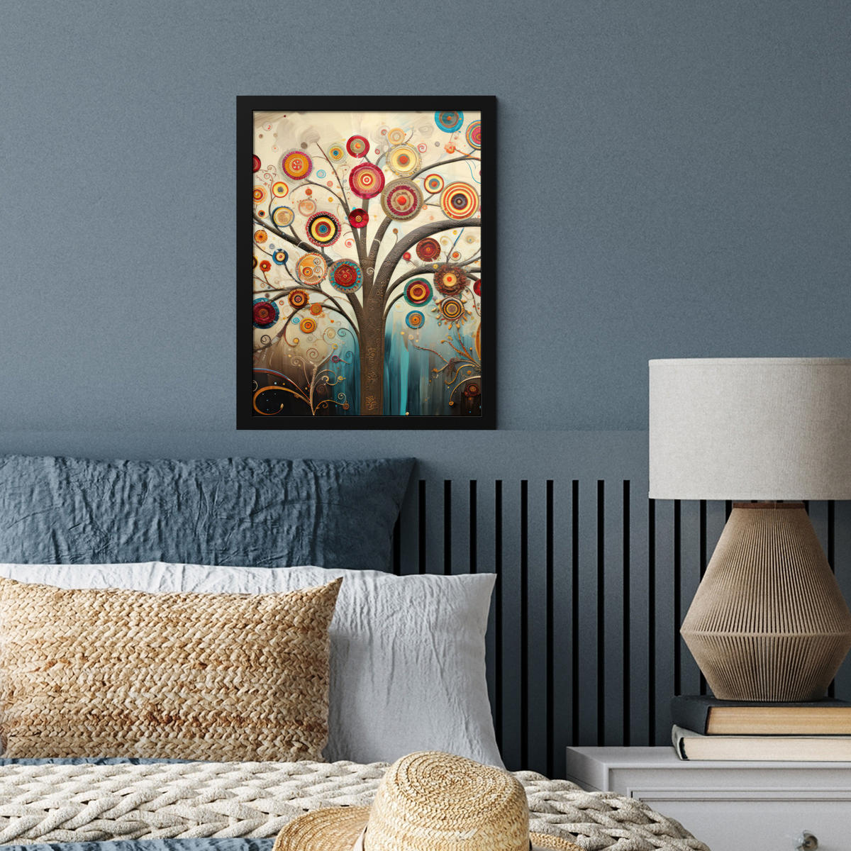 GERAHMTES BILD Baum - Baum des Lebens - Farbe 30x40 cm - Braun, Papier (30/40cm) - MuchoWow