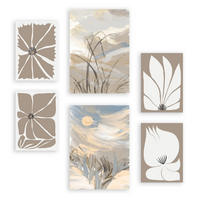 POSTER Set Mit 6 Latente Natur In Kulissen Abstracts Ästhetische Dekorative Gemälde Für Ihr Wohnzimmer, Schlafzimmer, Zuhause A3 & A4 Rahmenlos - Klar, Papier (29/3cm) - Nacnic