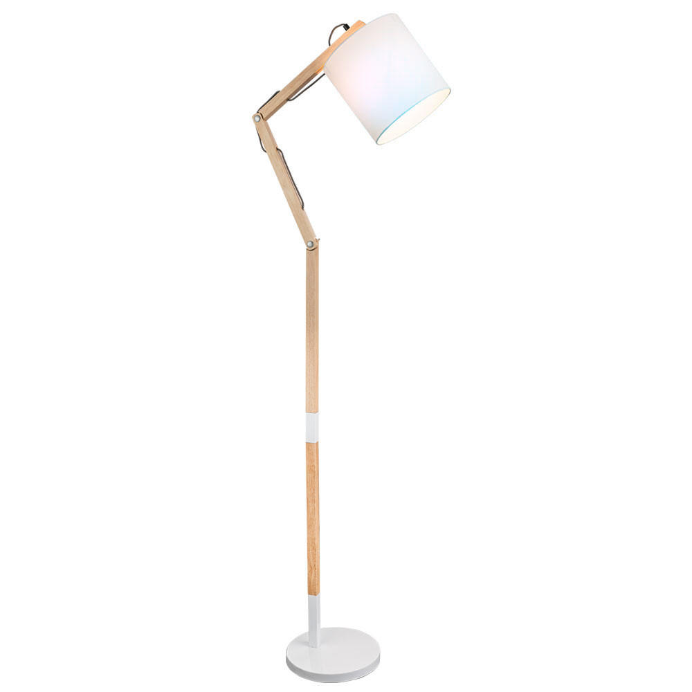 LED STEHLEUCHTE Mattis Weiß Holz - Weiß, Holz (75/25/172cm) - Globo Lighting