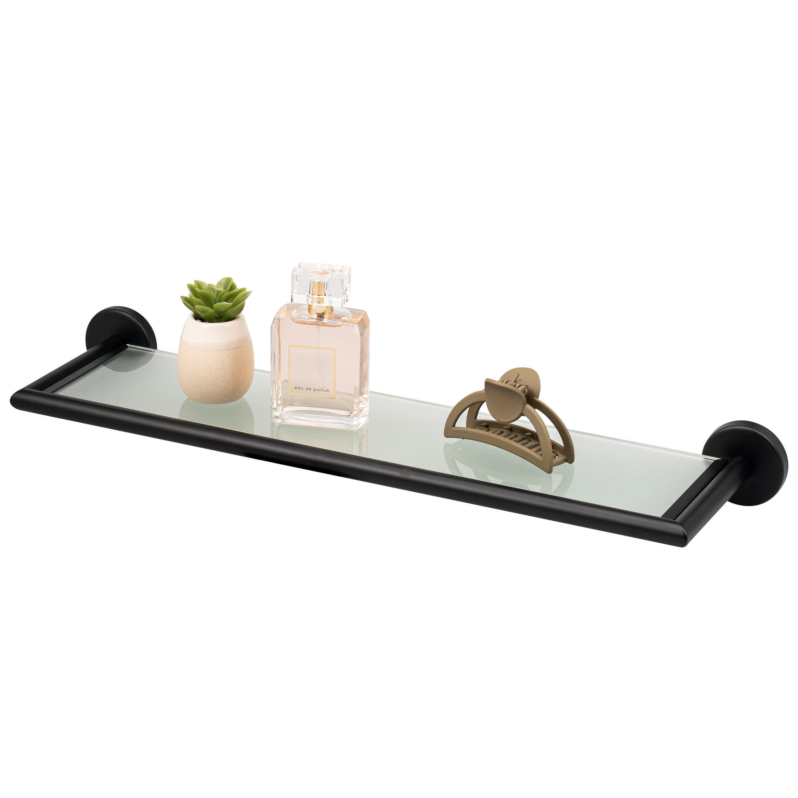 GLASABLAGE PIAZZA BLACK, Glas und Edelstahl, schwarz - Schwarz, Metall (54/6/14cm) - bremermann