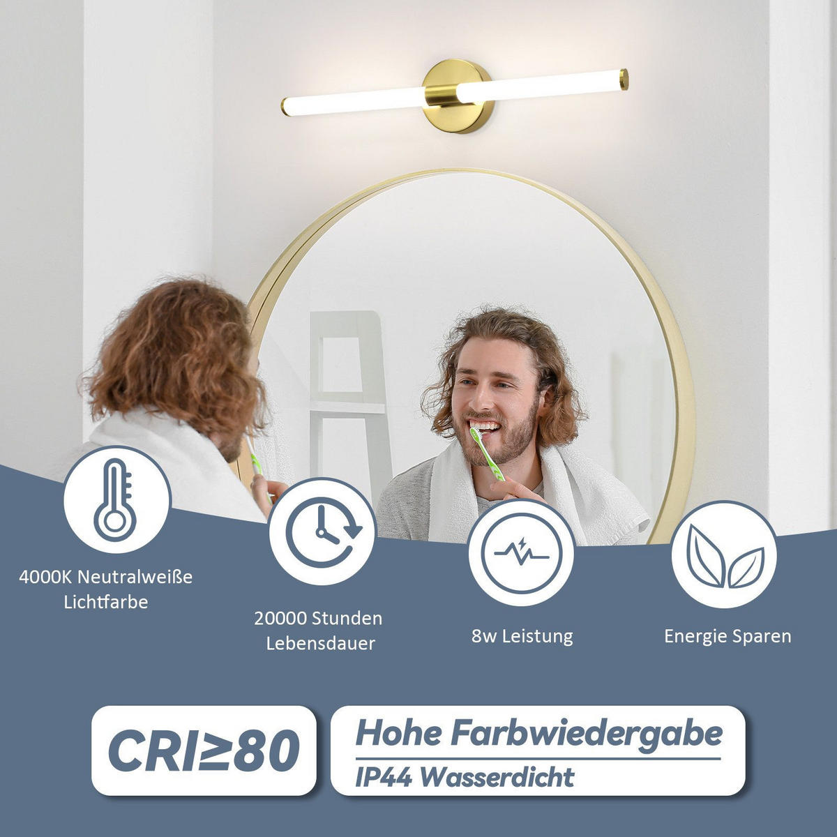 SPIEGELLEUCHTE Allen II 60/12/6.6cm - Goldfarben, Metall (60/12/6.6cm) - Nettlife