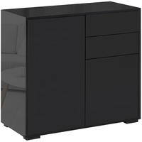 SIDEBOARD aus Holzwerkstoff 36x79x74 cm Schwarz mit 2 Schubladen, 2 Türen, verstellbarem Einlegeboden und Kippschutz - Schwarz, Holzwerkstoff (79/74/36cm) - Modfu