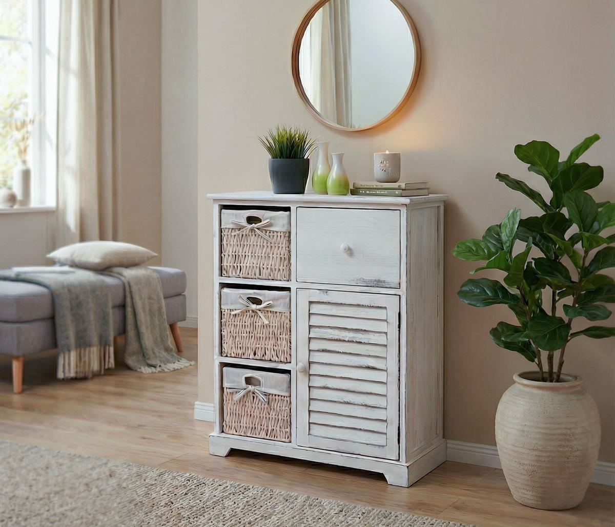 KOMMODE Weiß - Weiß, Holz (60/80/30cm) - MCW