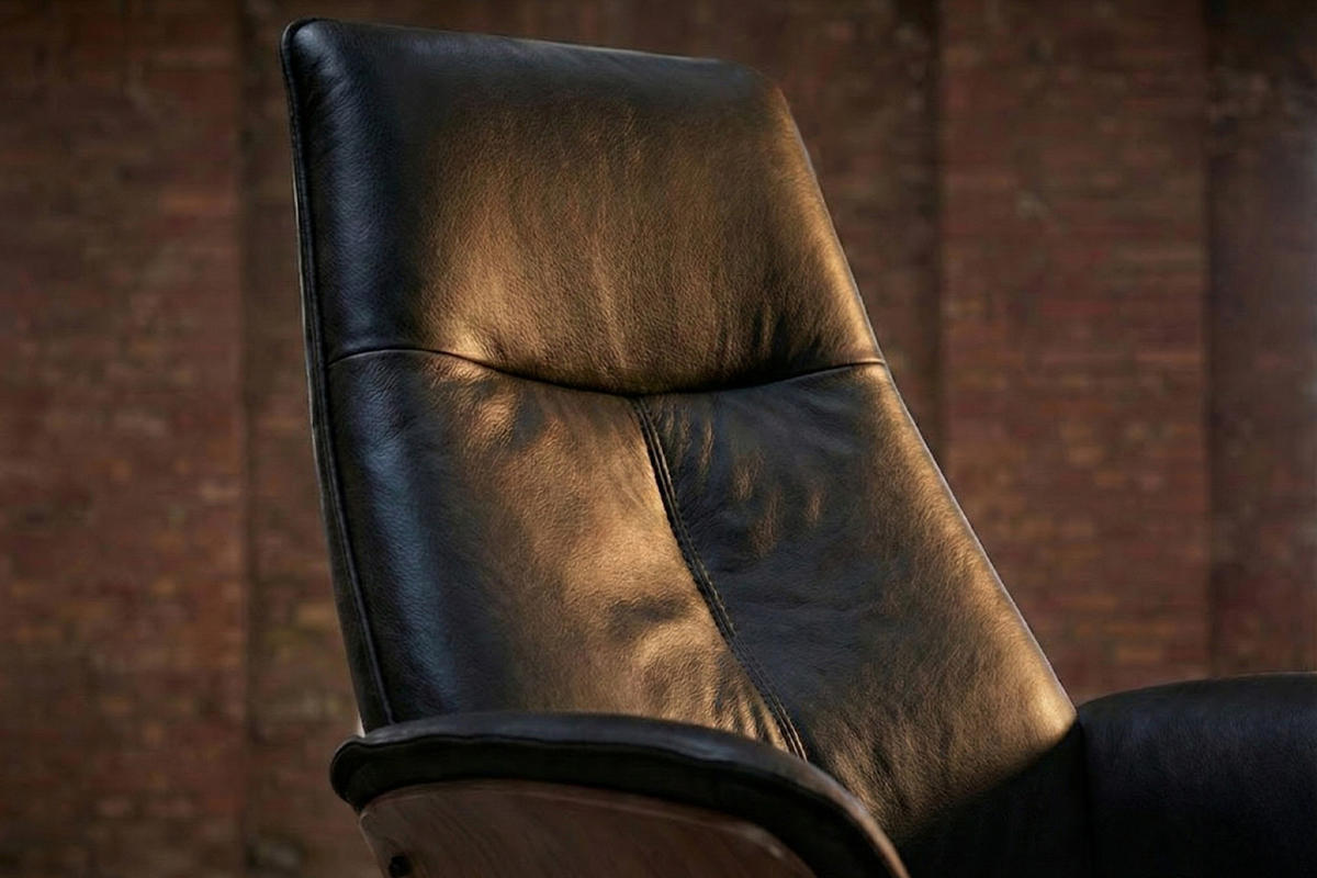 RELAXSESSEL FERREIRA Schwarz Lederfaserstoff Relaxfunktion - Schwarz, Leder/Metall (78/106/84cm) - KAWOLA