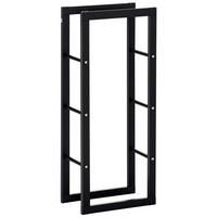 KAMINHOLZREGAL DE-18345 100 kg belastbar, 100 cm hoch Schwarz - Schwarz, Metall (25/100/40cm) - ComfortXL