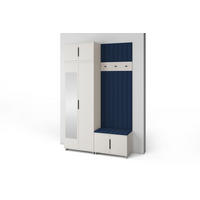 GARDEROBE Napoli version 14 mit Spiegel, mit POLSTERPANEELEN Blau - Blau/Beige, Holzwerkstoff (140/225/40cm) - Jerpax