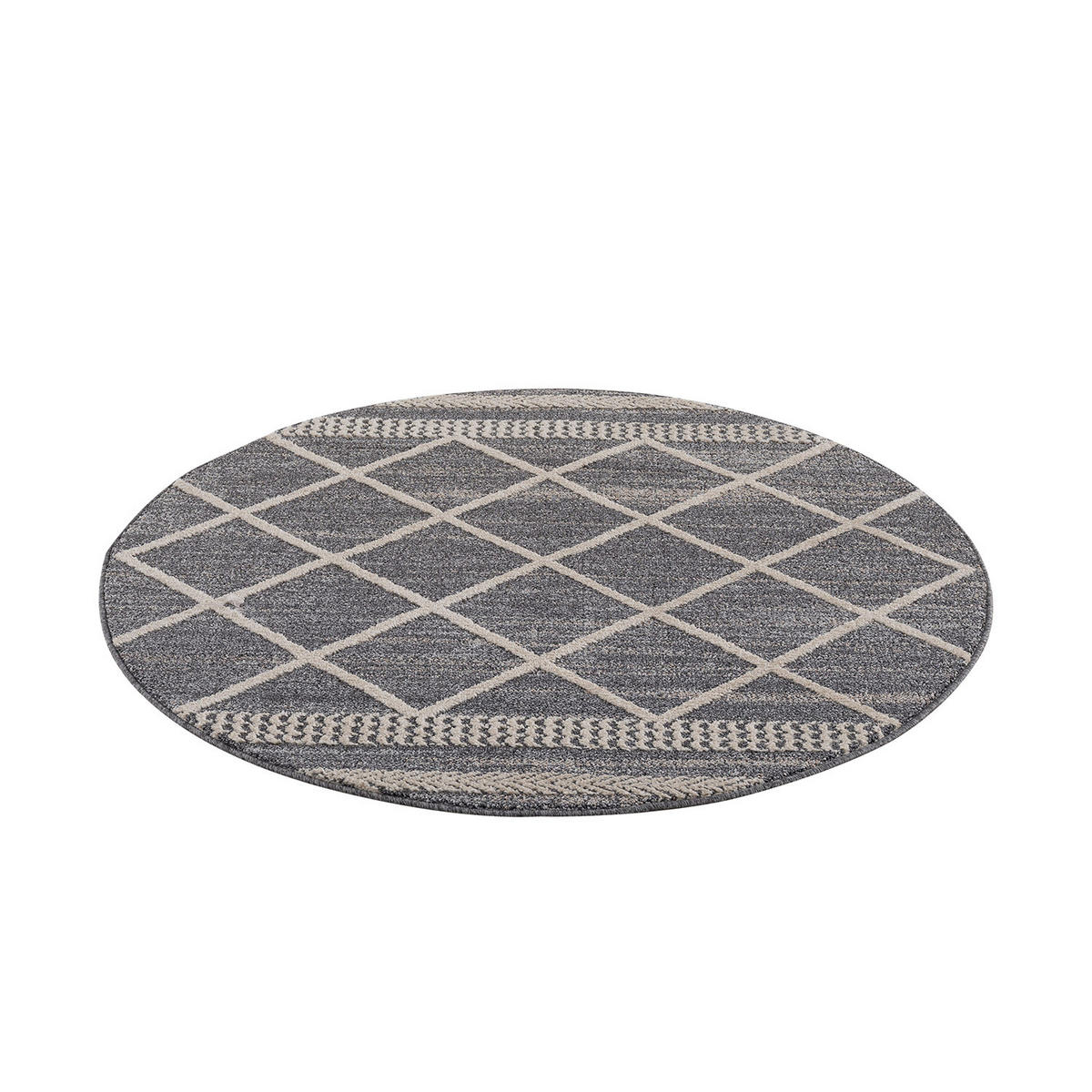 KURZFLOR-TEPPICH Art 2645 Grau 200x200 cm rund - Grau, Textil (200/200cm) - carpet city