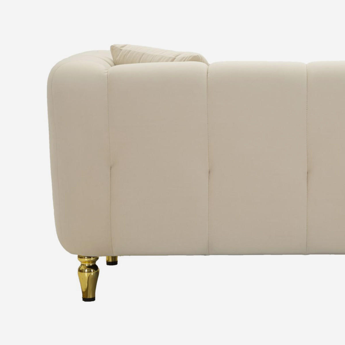2-SITZER Sofa Samt Alma - Beige - Beige, Textil (81/71/155cm) - Pasmara