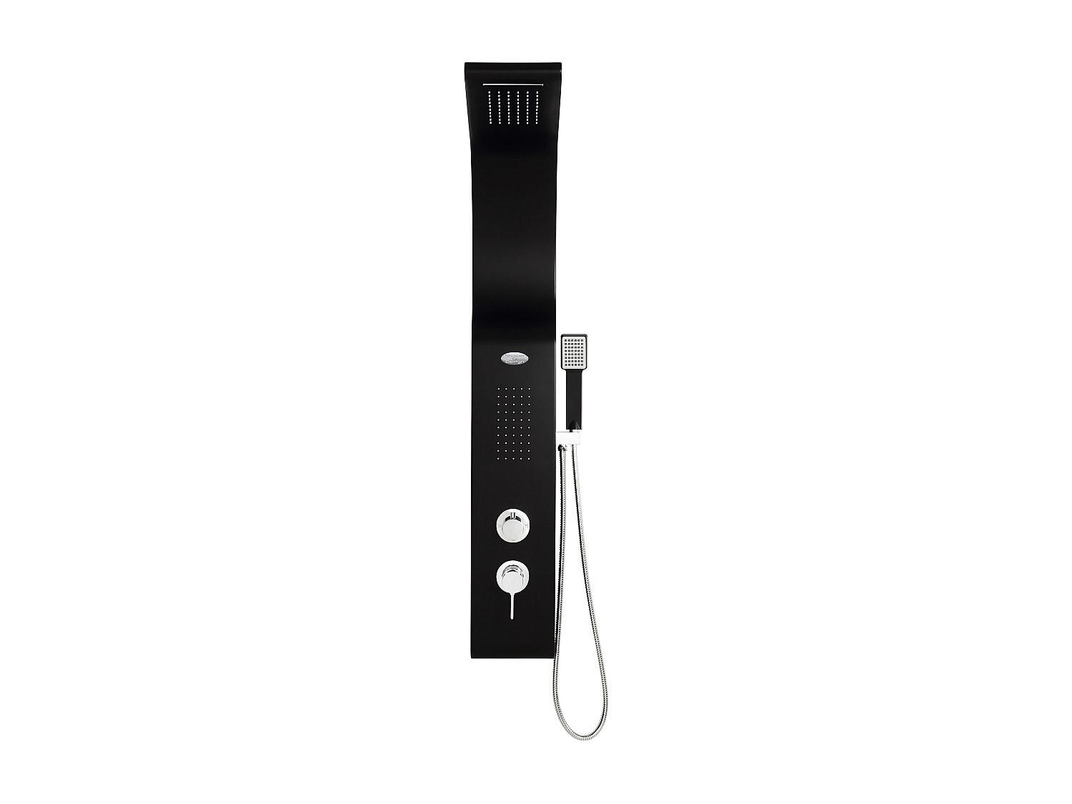 DUSCHSÄULE - 20 cmcm x 50 cmcm - Plastik - Schwarz - KOURBEA - Schwarz, Kunststoff (20/132/50cm) - Vente-Unique