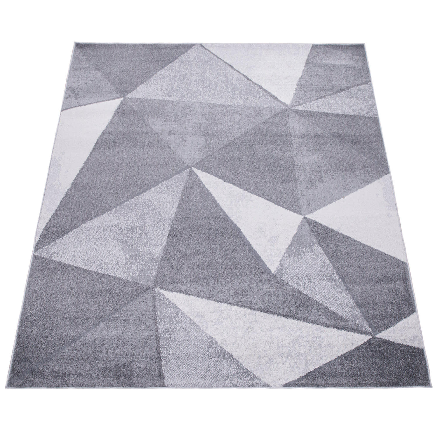 TEPPICH Kurzflor Geometrisch Wohnzimmer schmutzabweisend Grau Rechteckig 160x220 - Grau, Textil (160/220cm) - KADIMA DESIGN