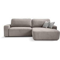 ECKSCHLAFSOFA Torre cappuccino velours rechts - Cappuccino, Textil (258/171cm) - Beautysofa