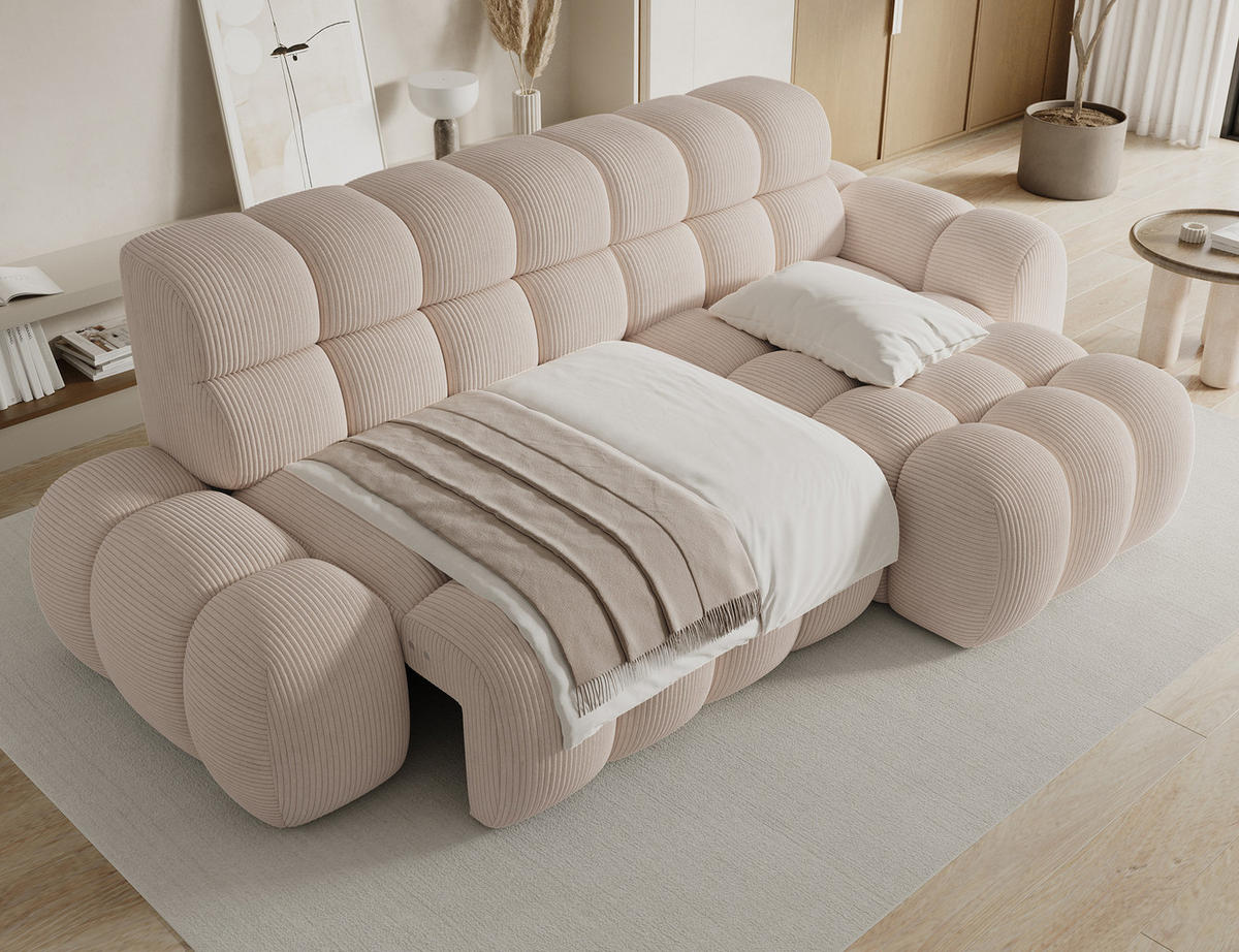 ECKSOFA Lorveno R - Creme (Jarell 20) - Creme, Holzwerkstoff (283/165cm) - Möblo
