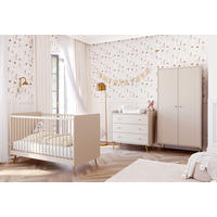BABYZIMMER Set Lien - 4-teilig - Sandfarben/Goldfarben, Holzwerkstoff/Metall (90/188/51cm) - QMM TraumMöbel