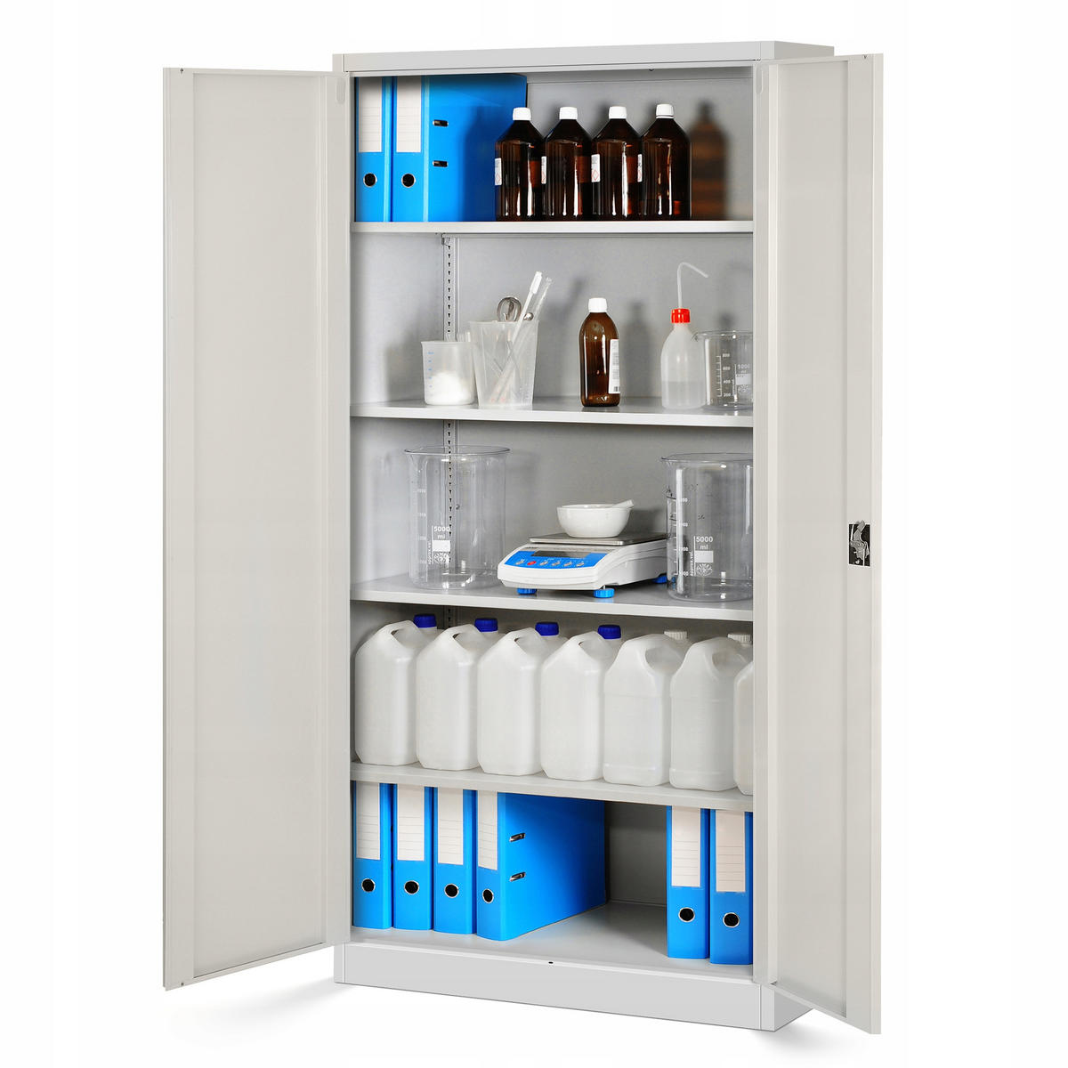 AKTENSCHRANK JAN H - Beige/Weiß, Metall (90/195/40cm) - Jan Nowak