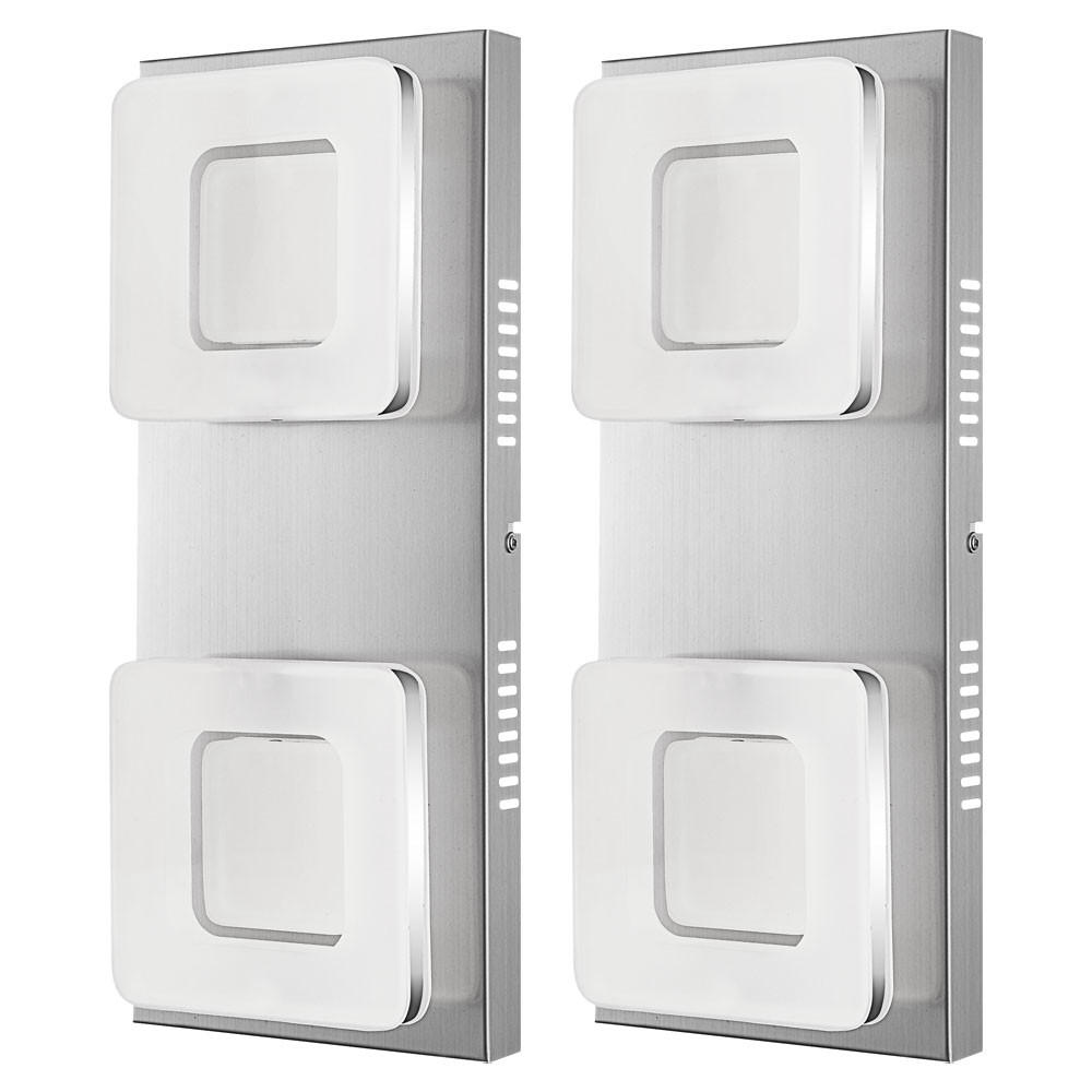 LED WANDLEUCHTE Stahl Silber matt - Silberfarben, Metall (18/43/7.5cm) - Globo Lighting