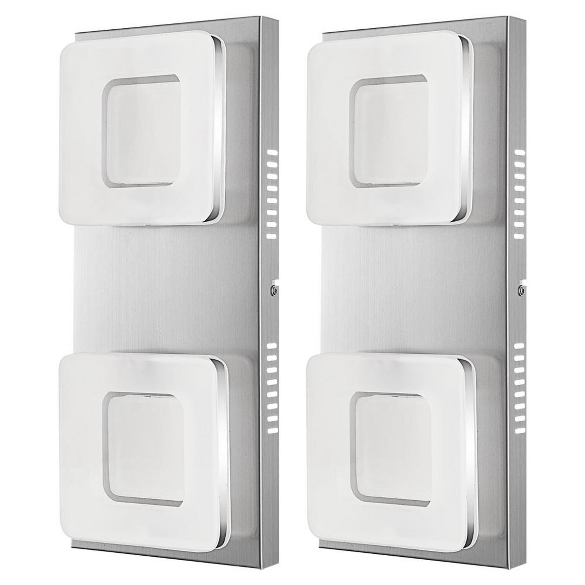 LED WANDLEUCHTE Stahl Silber matt - Silberfarben, Metall (18/43/7.5cm) - Globo Lighting