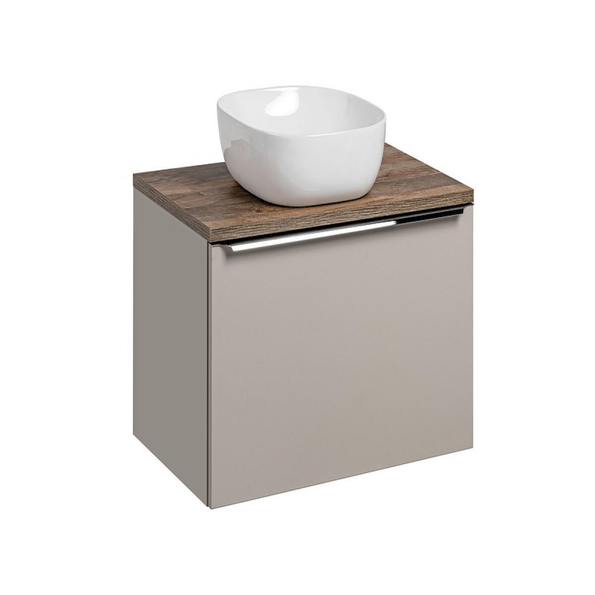 WASCHTISCHKOMBI 3 Teile - Santa Fe Taupe S BM214 in Clay Grau/Santa Fe Vintage Oak - Eichefarben, Holz (80/46/46cm)