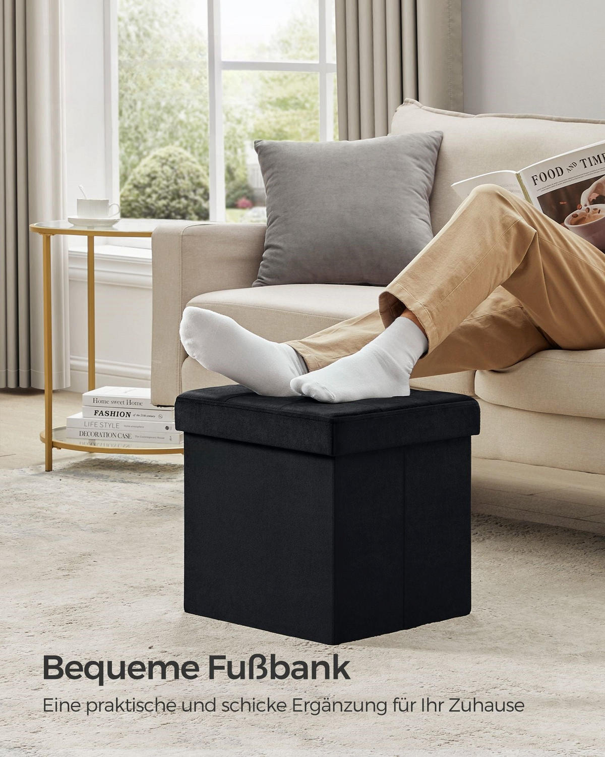 SITZBANK MAPUTO - Schwarz, Holzwerkstoff (38/38/38cm) - Hansiro