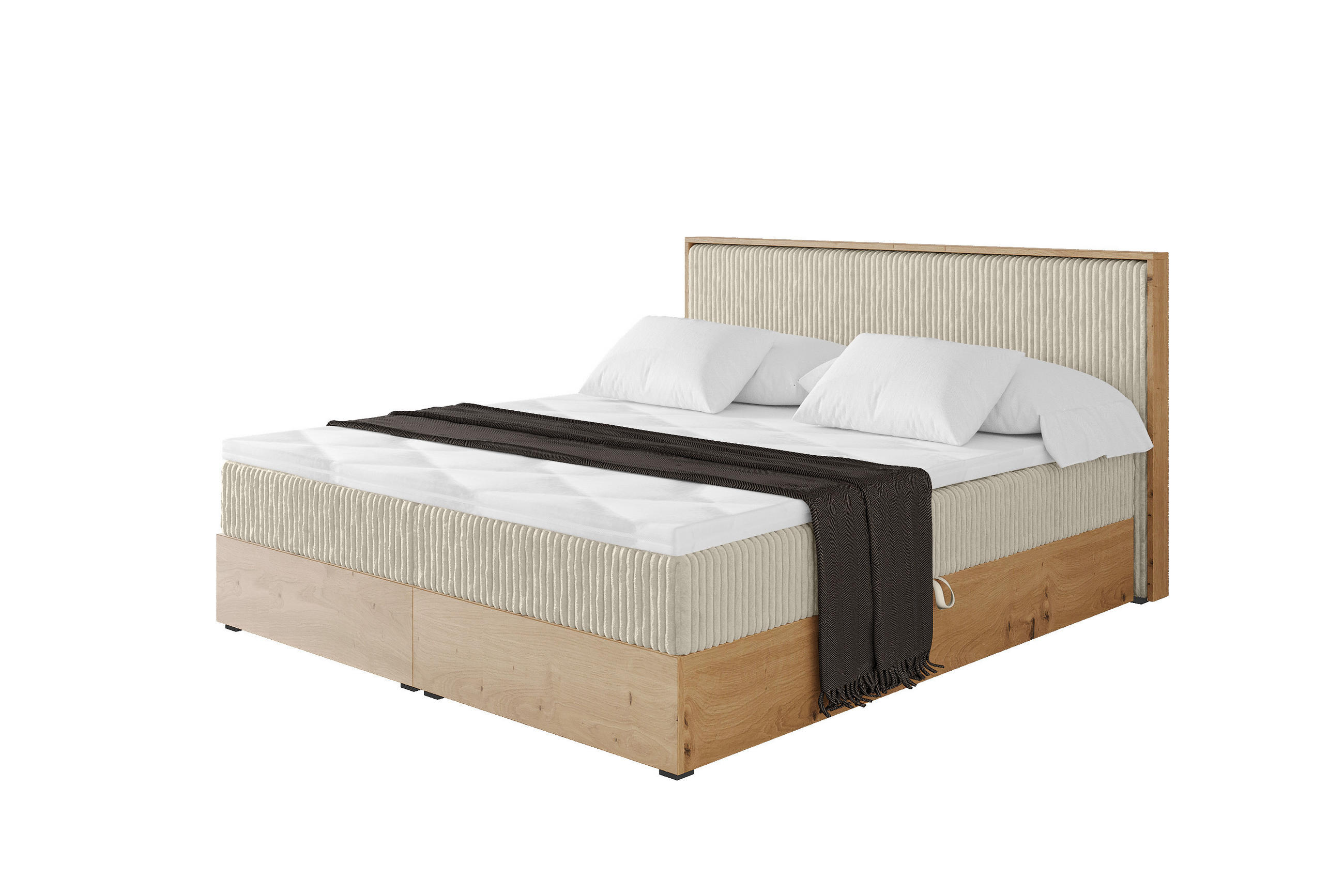 BOXBETT LOLLI9 - 160x200 - H3 Creme - Beige, Holzwerkstoff (160/200cm) - ALTDECOR
