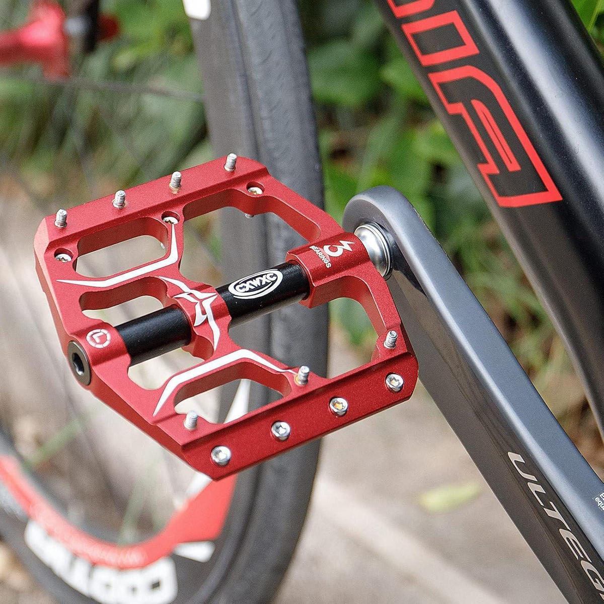 FAHRRADPEDALE Aluminiumlegierung Rot 3 Lager - Rot, Metall (10.5/1.5/10.6cm)