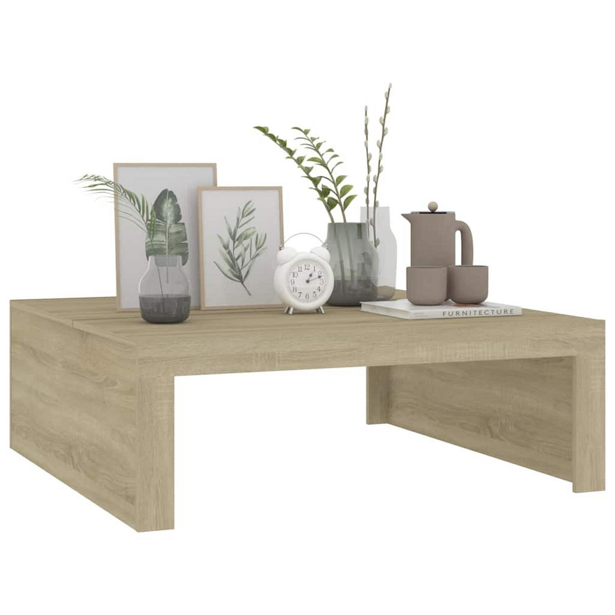 COUCHTISCH Sonoma-Eiche 100x100x35 cm Holzwerkstoff - Hellbraun, Holzwerkstoff (100/100/35cm) - furnicato