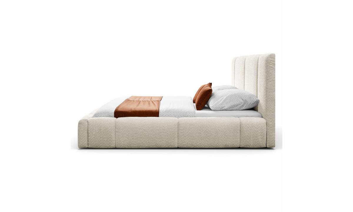 POLSTERBETT ELENA 140x200 cm Creme (Anthology 1), 34 Holzlatten, Kopfteil 108 cm - Creme, Textil (140/200cm) - Lookway