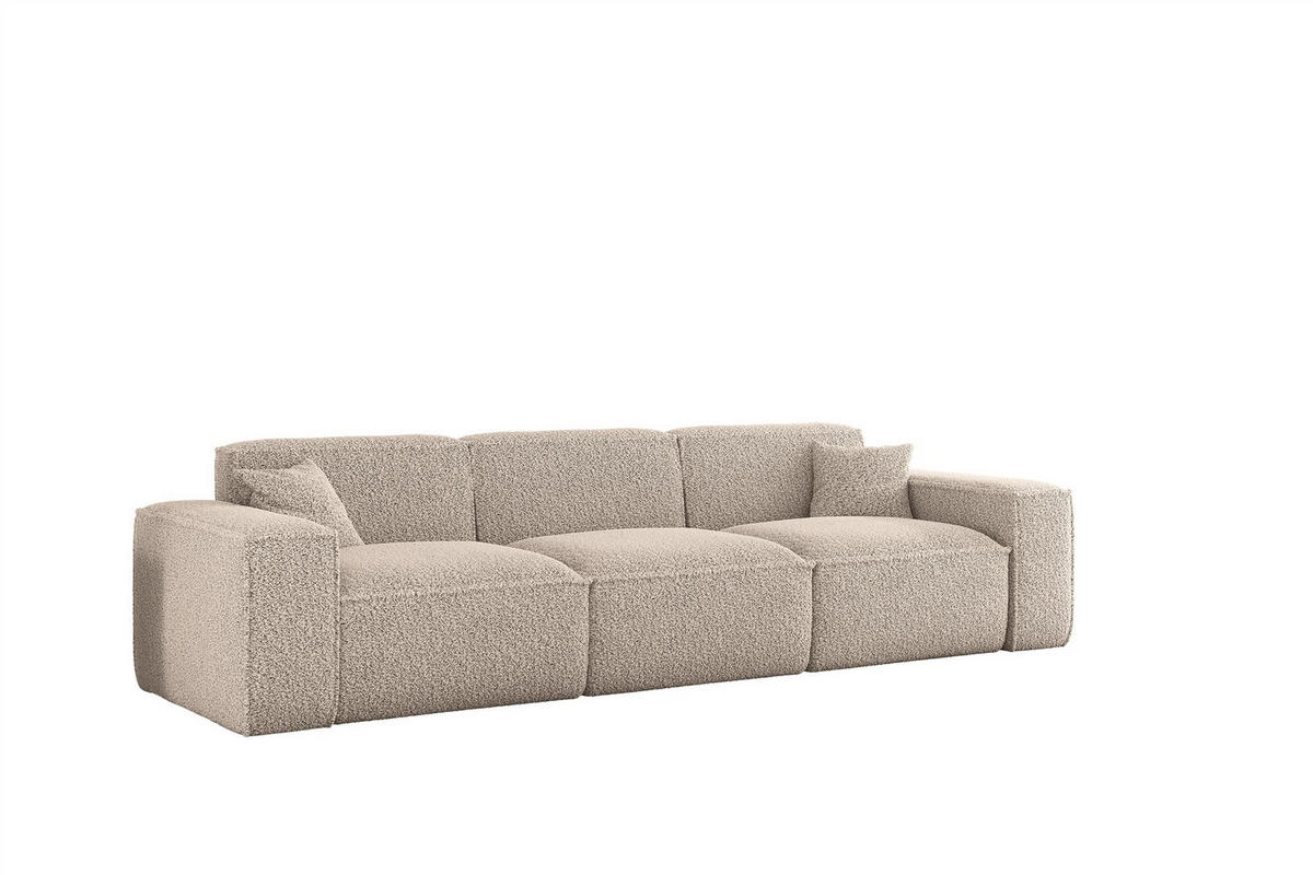 SOFA 3-sitzer Celes Premium In Sven - Hellbraun, Holzwerkstoff/Textil (218/73/90cm) - Fun Möbel