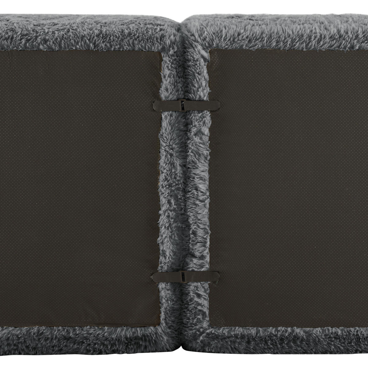 ECKSOFA aus Plüsch in Grau mit modularem Design & ohne Montage - Grau, Textil (179/73/378cm) - Modfu