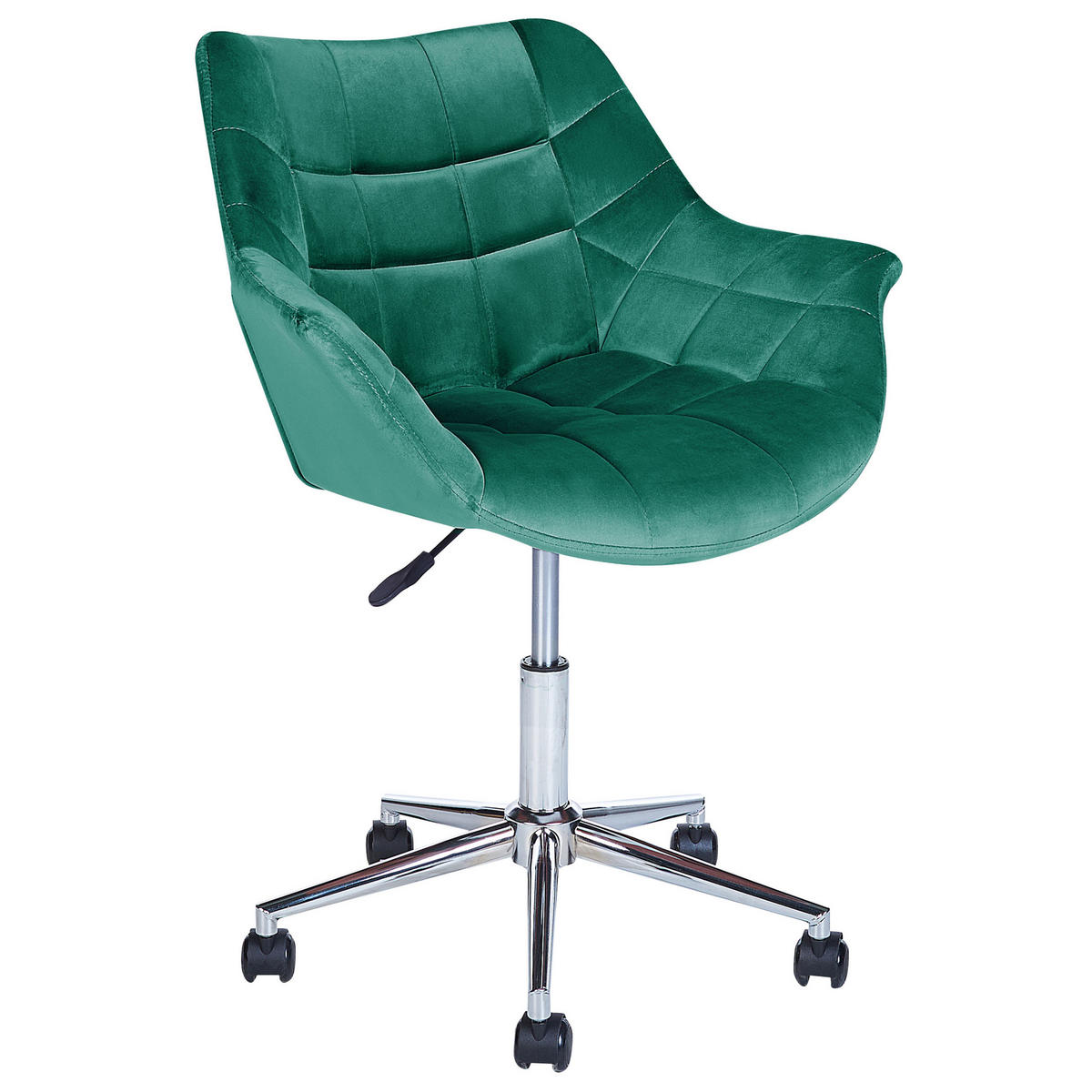 BÜROSTUHL Samtstoff Grün Labelle - Grün, Textil/Metall (62/83/62cm) - Beliani