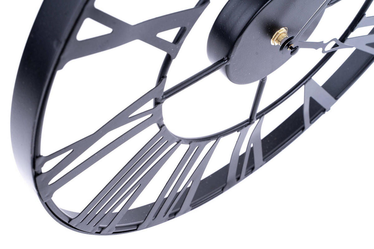 METALL-WANDUHR in schwarzer Farbe Vintage 4/36,5/36,5 cm - Schwarz, Metall (36.5/36.5/4cm) - Atmosphera Createur d´interieur