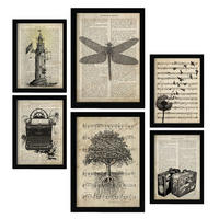 POSTER Set Mit 6 Natur und Reiseenzyklopädie Thema im Retro Vintage Stil A3 & A4 Rahmenlos - Klar, Papier (29/3cm) - Nacnic