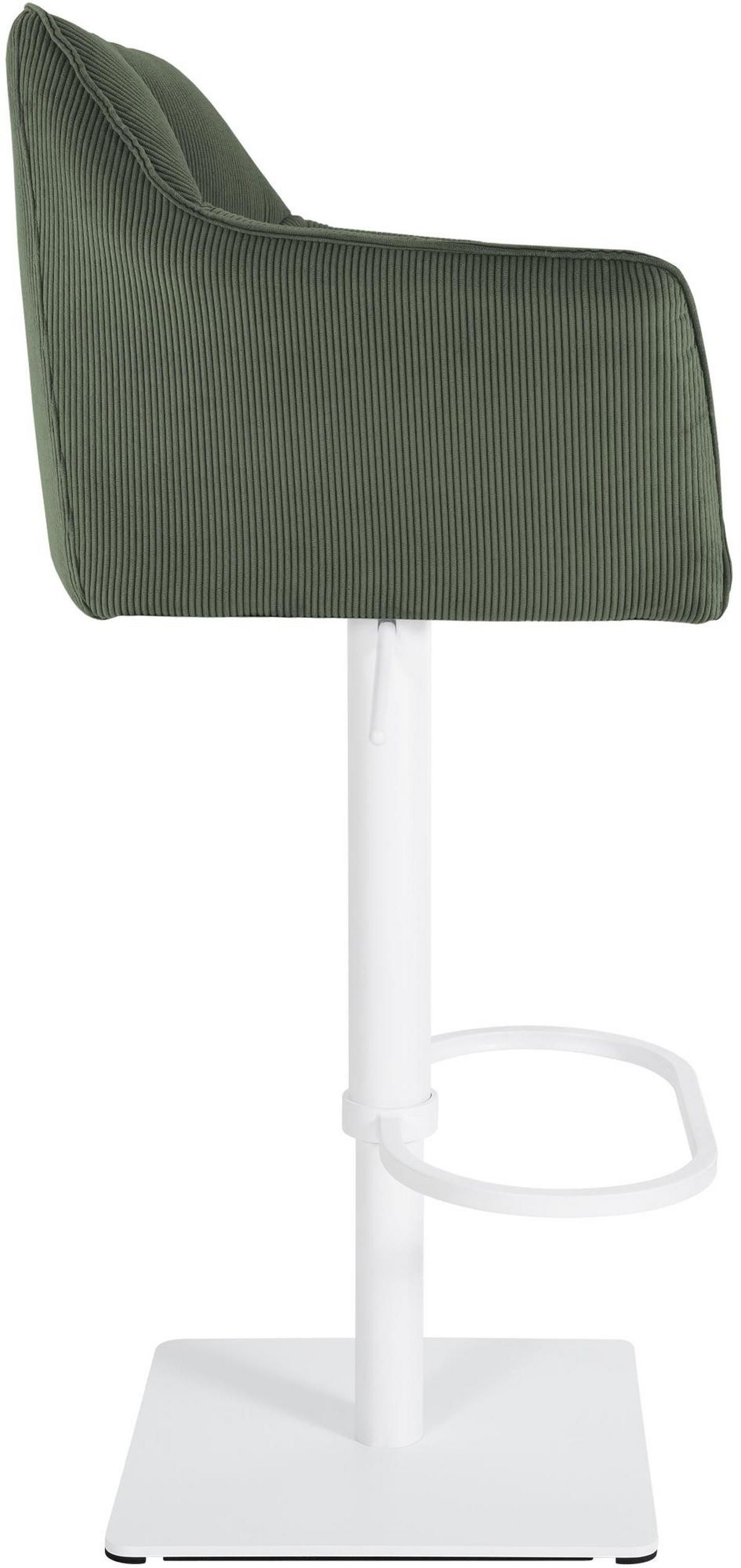 BARHOCKER Sihar Cord Grün Weiß - Grün, Textil (64/88/45cm) - DELUKE
