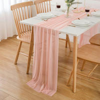 TISCHLÄUFER Chiffon 300 x 70 cm Rosa - Rosa, Textil (300/70/1.5cm)