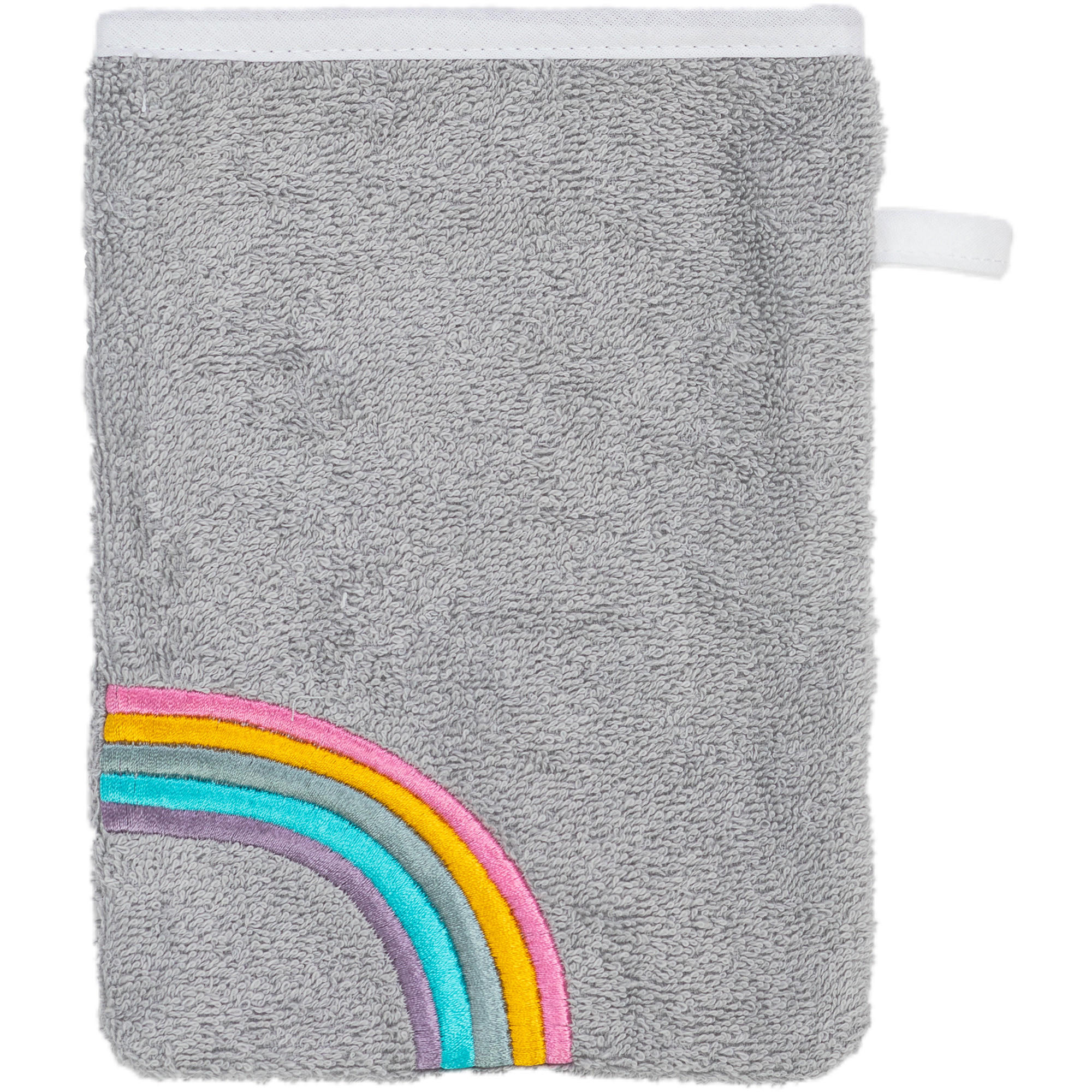 WASCHHANDSCHUHE WOLKENWEICH REGENBOGEN GRAU - Grau, Textil (16/21cm) - Smithy