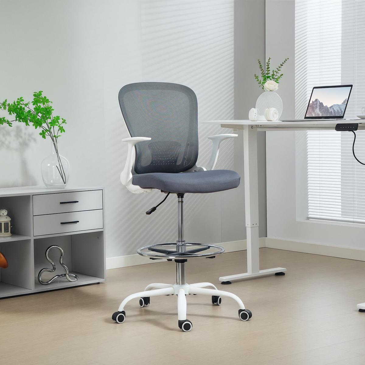 DREHSTUHL DE-11789 59x62x99-119 cm Grau - Grau, Metall (59/119/62cm) - ComfortXL