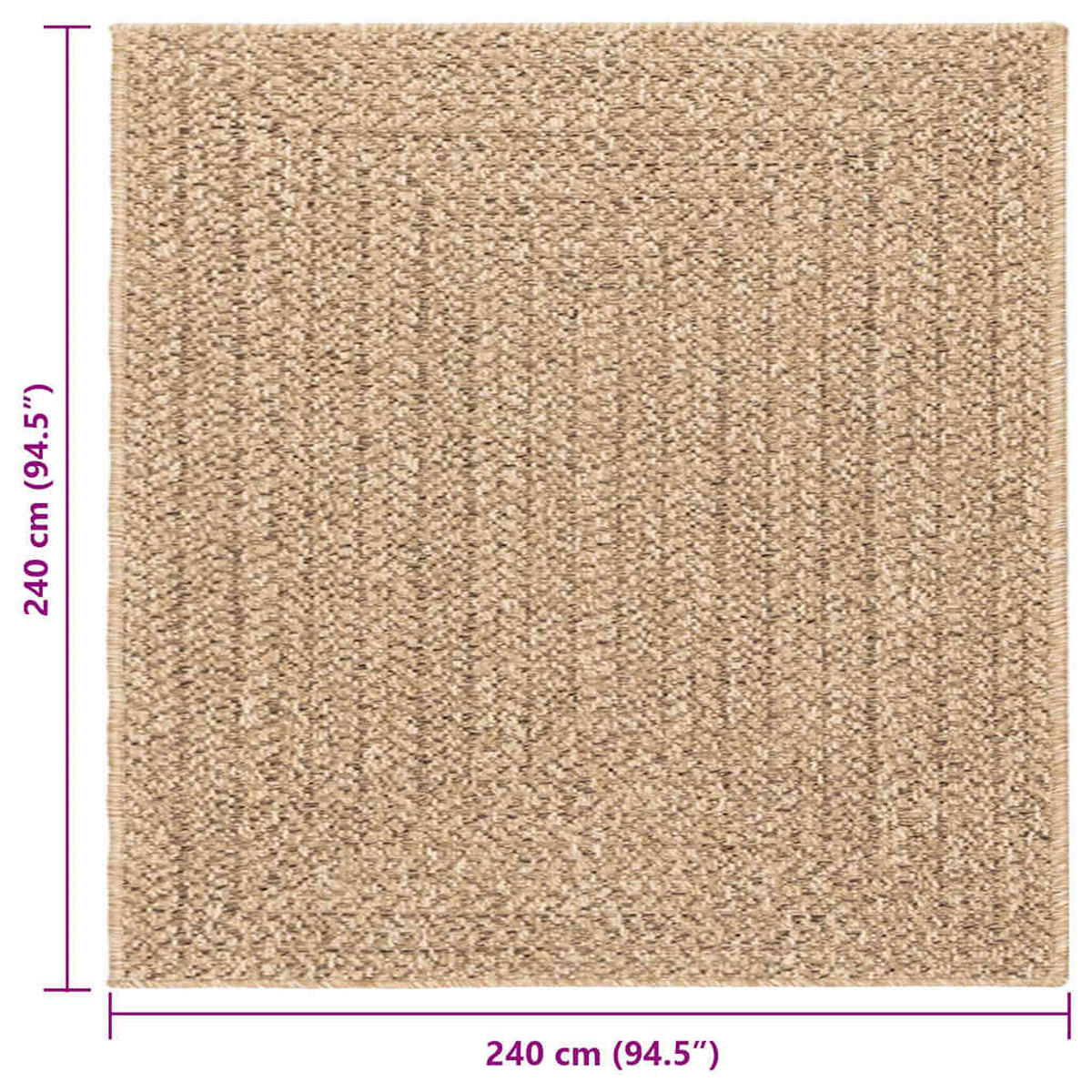 TEPPICH Zizur 240/240 Cm Jute-Optik Indoor Und Outdoor - Braun, Kunststoff (240/240cm) - vidaXL