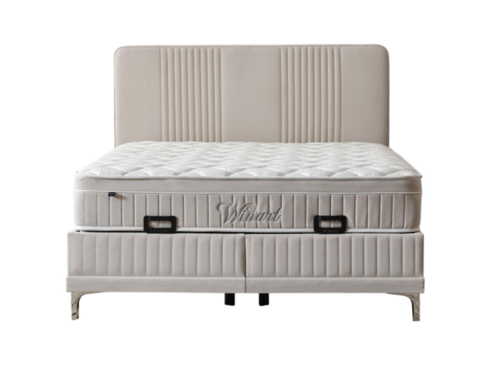 POLSTERBETT Winart 100x200 Beige - Beige, Textil/Metall (100/200cm) - Villa Möbel