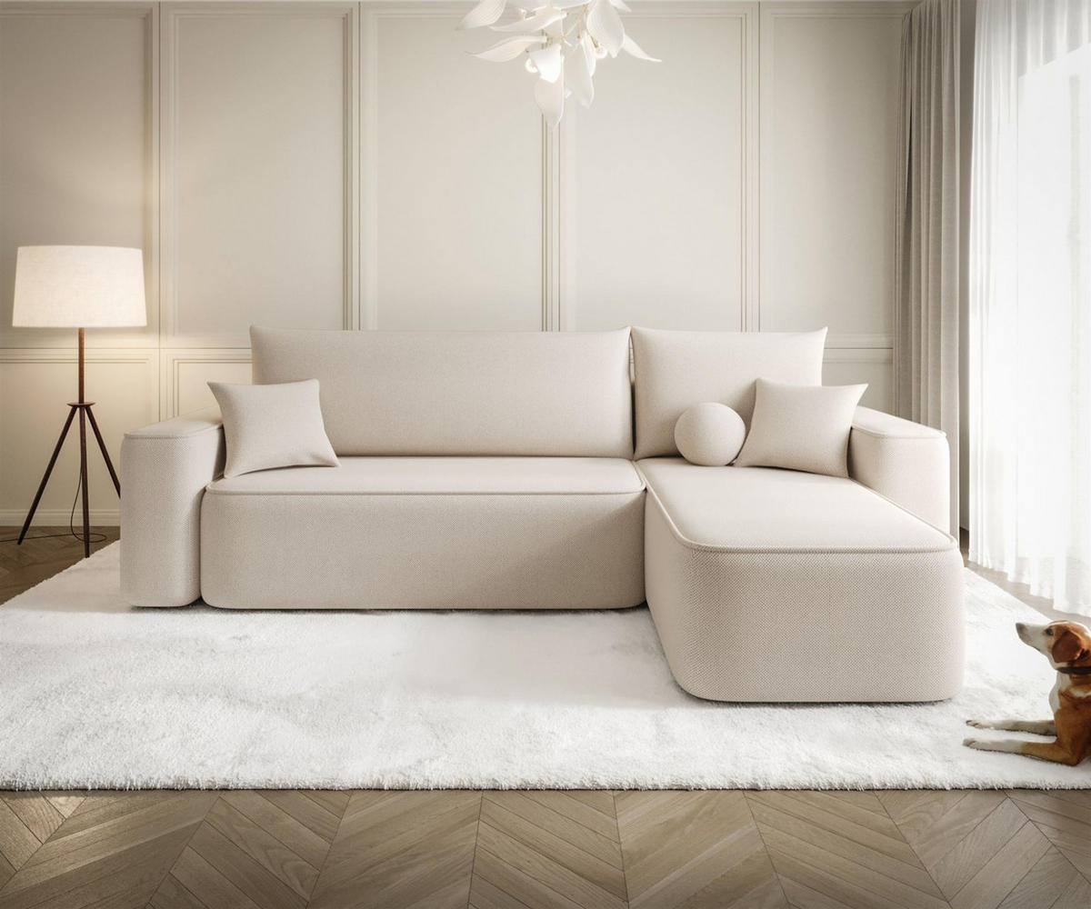 ECKSOFA Agepo In Curio - Beige, Holzwerkstoff/Textil (250/150cm) - Fun Möbel