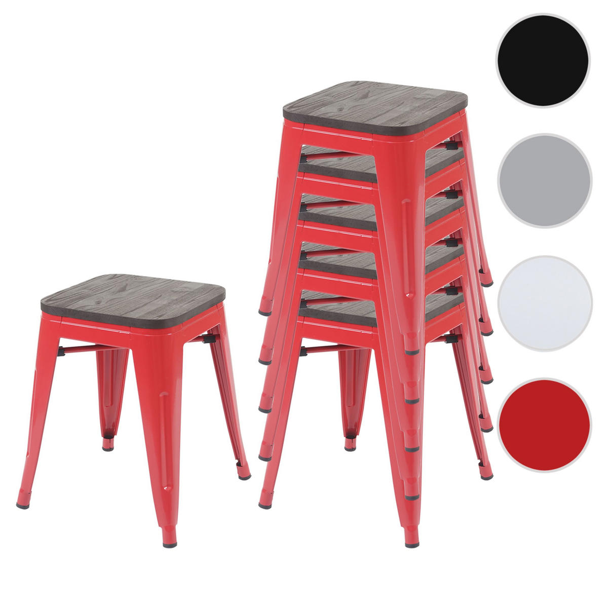 HOCKER HOLZ-SITZFLÄCHE Rot - Rot, Holz (39/45/39cm) - MCW