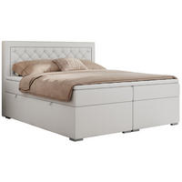 BOXBETT JASIR 120/200 - Weiß Kunstleder - H3 - Weiß, Holz/Textil (120/200cm) - MKS