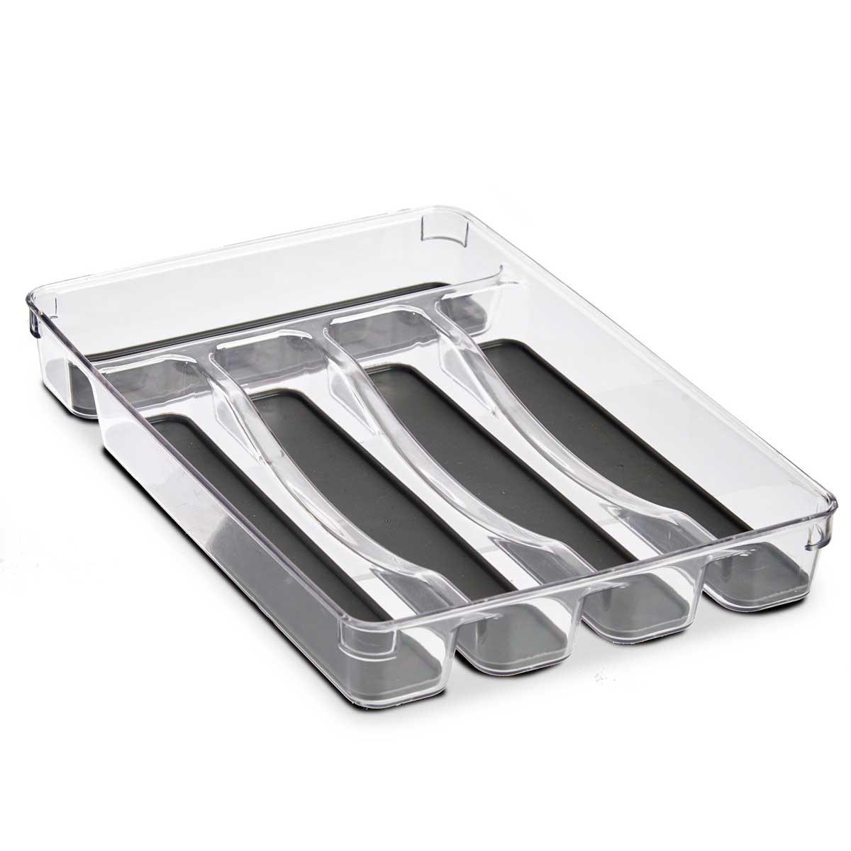 BESTECKSCHUBLADEN-ORGANIZER rutschfester Boden 32,7/23,3/4,5 cm - Transparent, Kunststoff (23.3/4.5/32.7cm) - Kinvara